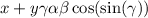 x + y \gamma \alpha \beta \cos( \sin( \gamma ) )