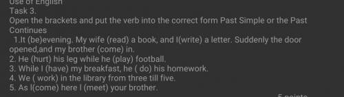 Task 3. Open the brackets and put the verb into the correct form Past Simple or the PastContinues1.I