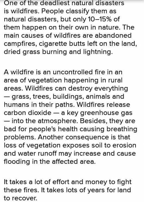 WRITING Task 2. Natural disasters occur often and they can be scary. Knowing what to do when one hap