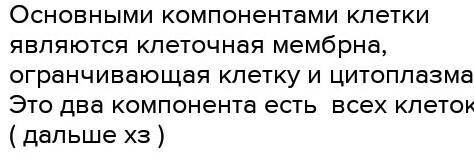 Определите 2 основных компонента клеток. Животная клетка Растительная клетка