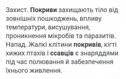 Значення покривів у ссавцівЗначения покровов у ссавців ​