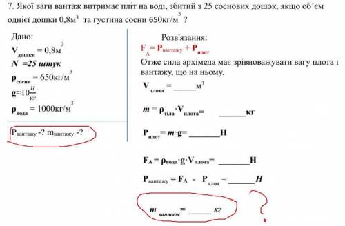 Якої ваги вантаж витримає пліт на воді, збитий з 25 соснових дошок, якщо об'єм однієї дошки 0,8 м3 т