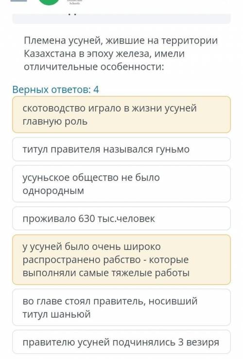 Племена усуней, жившие на территории Казахстана в эпоху железа, имели отлечительные особенности​