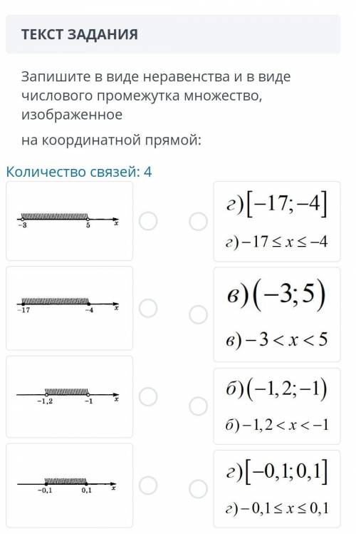 Запишите в виде неравенства и в виде числового промежутка множество, изабраженное на координатной пр