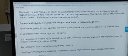 Задание: Определить специальность и воинское звание каждого . За ответ подпишусь)) ​