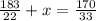 \frac{183}{22} + x = \frac{170}{33}