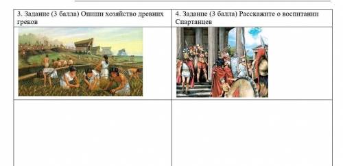 3. Задание ( ) Опиши хозяйство древних греков 4. Задание ( ) Расскажите о воспитании Спартанцев чере