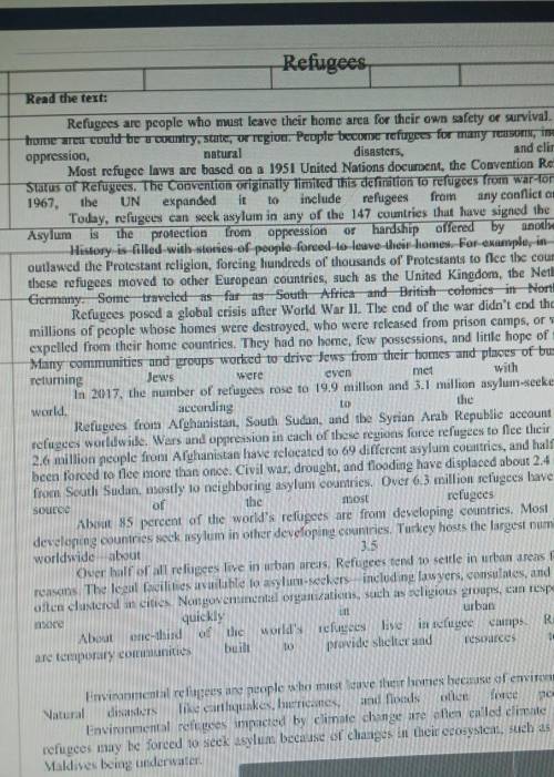 II. Write True or False and justify your choice: : 1. Refugees can only be found in Europe.2. Refuge