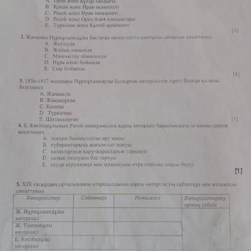 Қазақстан тарихы» пәнінен ІІІ тоқсанға арналған жиынтық бағалау тапсырмалары