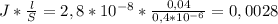 J*\frac{l}{S}=2,8*10^{-8} *\frac{0,04}{0,4*10^{-6} }=0,0028