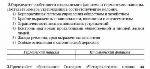 Определите особенности итальянского фашизма и гермонского нацизма​