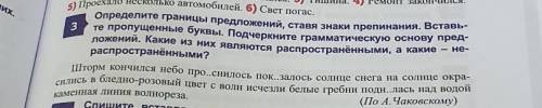 определи границы предложений Расставь знаки препинания вставьте пропущенные буквы подчеркните грамма