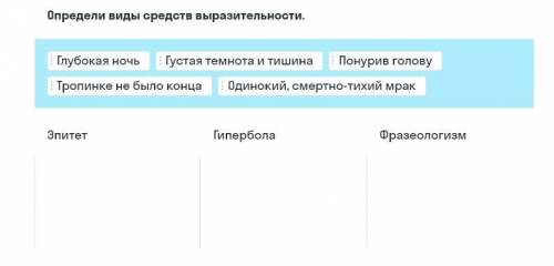 Определи виды средств выразительности