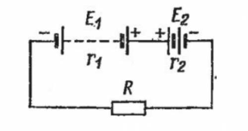 Дана электрическая цепь (рис. 2). ЭДС источников равны Е1= 10 В и Е2 = 4 В, а внутренние сопротивлен