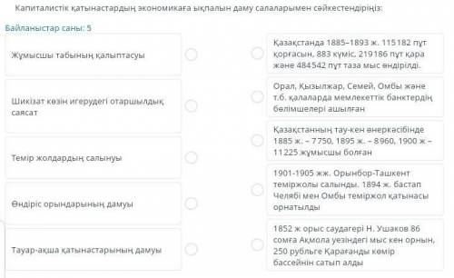 Сопоставьте влияние капиталистических отношений на экономику с направлениями развития:​