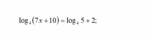 решить Log4(7x+10)=log4 5+2