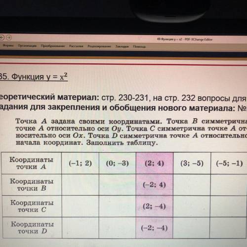 Точка А задана своими координатами. Точка в симметрична точке А относительно оси Оу. Точка С симметр