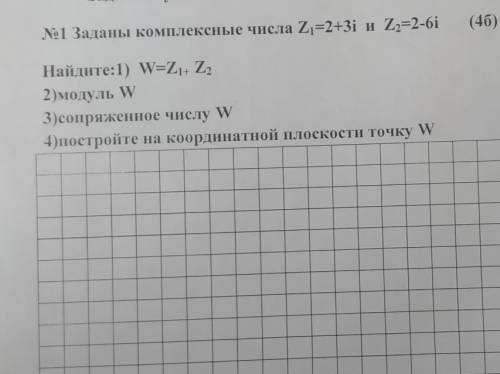 Заданы комплексные числа Z1= 2+3i и Z2=2-6i​