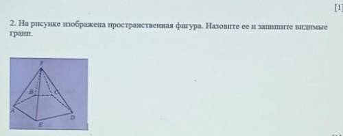 2. На рисунке изображена пространственная фигура . Назовите ее и запишите видимые грани.F EВ!D