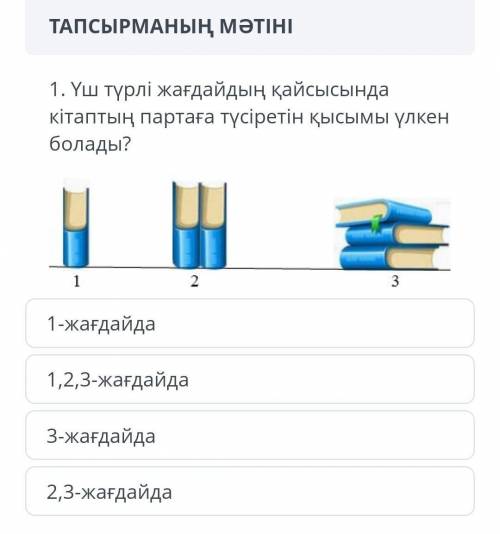 3 жагдайдын кайсысында китаптын партага тусиретин кысымы улкен болады​