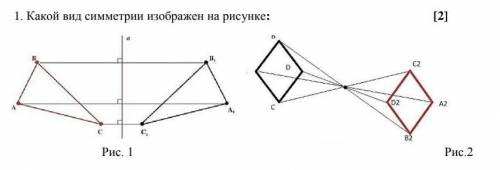 1. Какой вид симметрии изображен на рисунке:[2]Рис. 1Рис. 2​