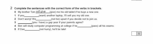 2. complete the sentences with the correct from of the verbs in brackets. ​