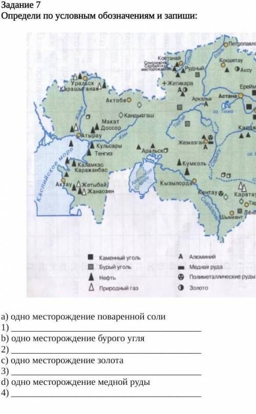 Задания 7 определи по условным обозначения и запиши​