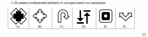 У МЕНЯ СОЧ ПО МАТЕМАТИКЕ 2.  Из данных изображений выберите те, которые имеют ось симметрии:​