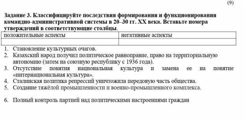 Классифицируйте последствия формирования и функционирования командно-административной системы в 20–3