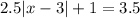 2.5 |x - 3| + 1 = 3.5