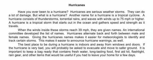 Read the text again. Are sentences TRUE or FALSE? 1. Hurricane is a atmospheric cyclone. 2. A hurric