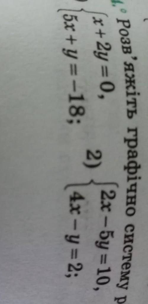 Розв'яжiть графiчно систему рiвнянь очень нужно с графиком ! ​