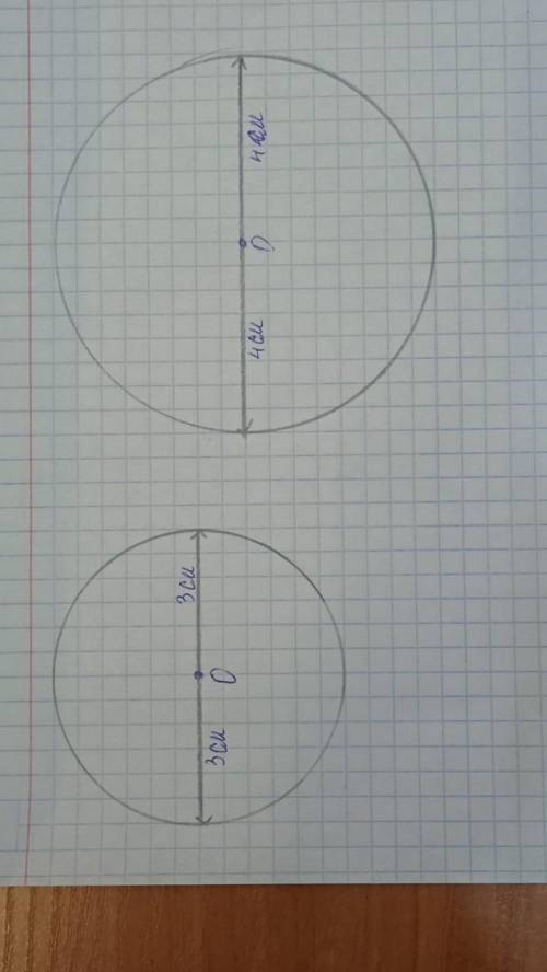 5. Начерти две окружности: с радиусом 3 см и диаметром 8 см.​