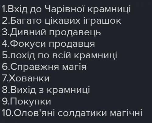 План до твору Чаривна Крамниця (18-20) пунктив бистро ​