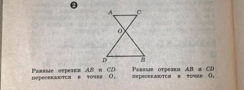 Равные отрезки AB и CD пересекаются в точке O