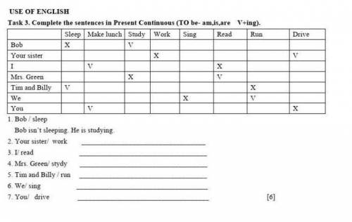 Complete the sentences in Present Continuous(TO be - am,is,are V+ing)​