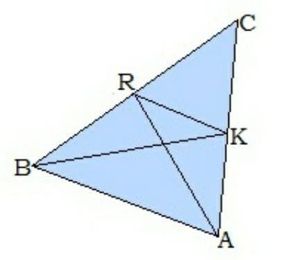 Bk и ar медианыBR=10AK=11RK=5найти P(ABC)​