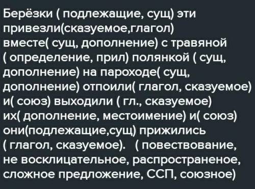 Как делается синтаксический разбор предложения летит ленивая паутинка от берёзки к берёзки​