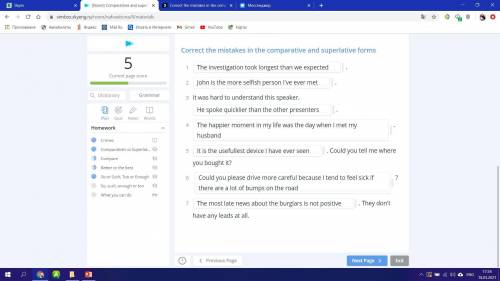 Correct the mistakes in the comparative and superlative forms