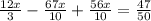 \frac{12x}{3}-\frac{67x}{10} +\frac{56x}{10} =\frac{47}{50}