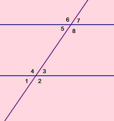 Назвать пары внутренних накрест лежащих углов В ответ записать углы в порядке возрастание номеров и