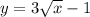 y=3\sqrt{x} -1