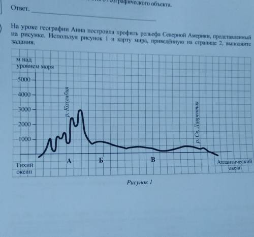 На уроке географии Анна построила профиль рельефа Северной Америки​