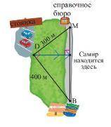 Подобие прямоугольных треугольников ответ:180 м ,покажите решение Самир собирается принять участие