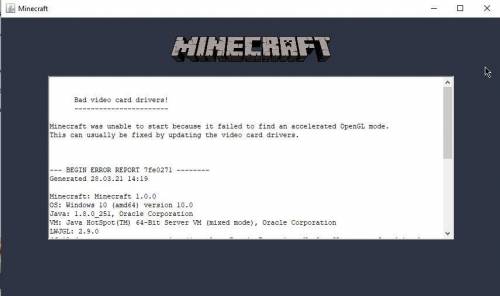 Проблема ниже...хочу поиграть в майнкрафт,всё пробывал. -Игра простит обновить драйвера -Компьютер г