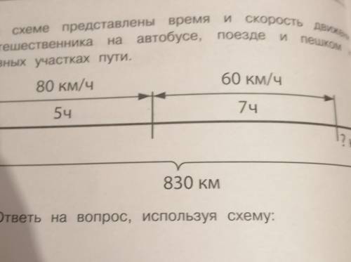 Сколько километров пути осталось пройти пешком путешественику на третьем участке ​