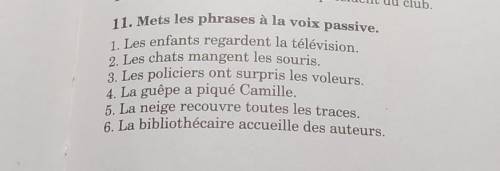 Mets les phrases a la voix passive​