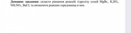 Скласти рівняння реакцій гідролізу солей​