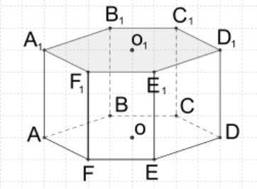 Дана правильная шестиугольная призма. Известно, что O и O1 - центры окружностей, описанных около осн