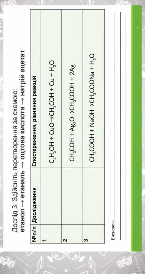 Що тут робити до іть хімія ШВИДКО ​ що писати в дослідженнях і в